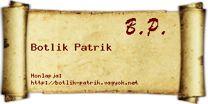 Botlik Patrik névjegykártya